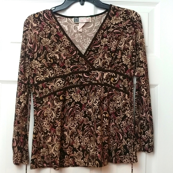 TOMORROWS MOTHER Size S Brown Floral Maternity Top - Picture 2 of 7